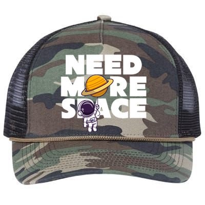 Need More Space Funny Astronaut Retro Rope Trucker Hat Cap