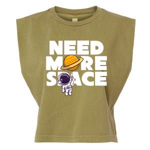 Need More Space Funny Astronaut Garment-Dyed Women's Muscle Tee