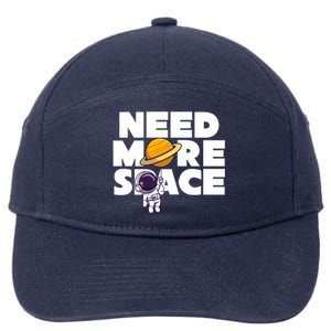 Need More Space Funny Astronaut 7-Panel Snapback Hat