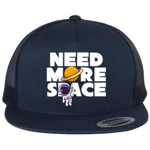 Need More Space Funny Astronaut Flat Bill Trucker Hat