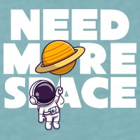 Need More Space Funny Astronaut Sueded Cloud Jersey T-Shirt