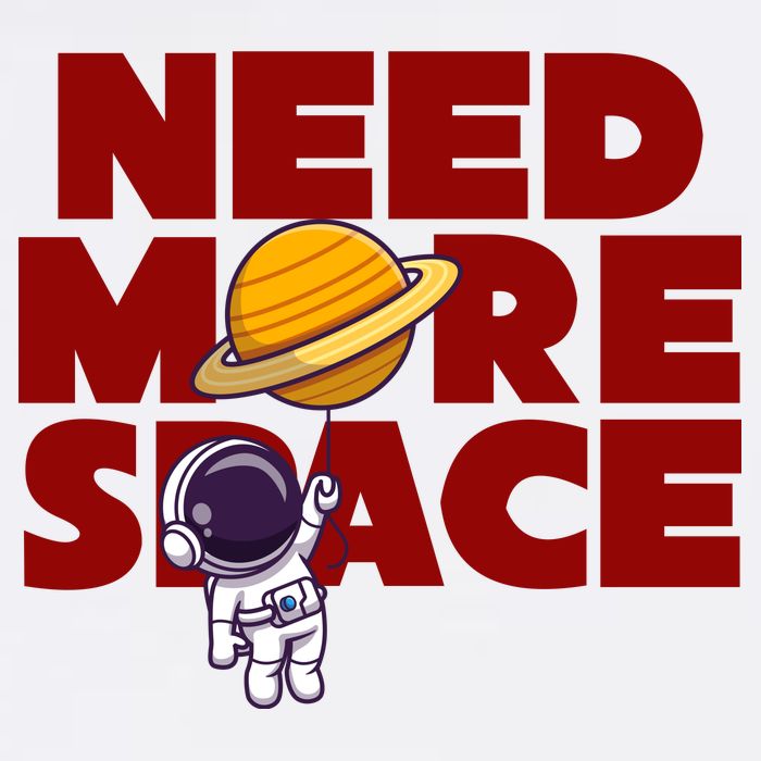 Need More Space Funny Astronaut Garment-Dyed Sweatshirt