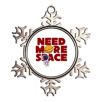 Need More Space Funny Astronaut Metallic Star Ornament