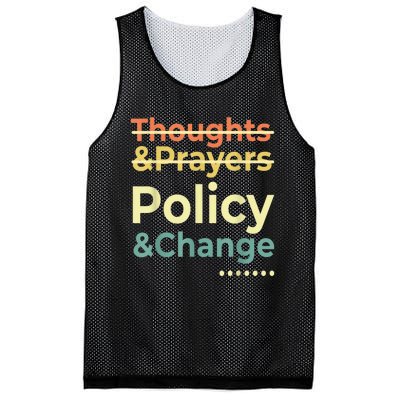 No More Thoughts & Prayers Time For Policy & Change Mesh Reversible Basketball Jersey Tank