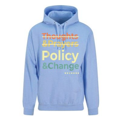 No More Thoughts & Prayers Time For Policy & Change Unisex Surf Hoodie