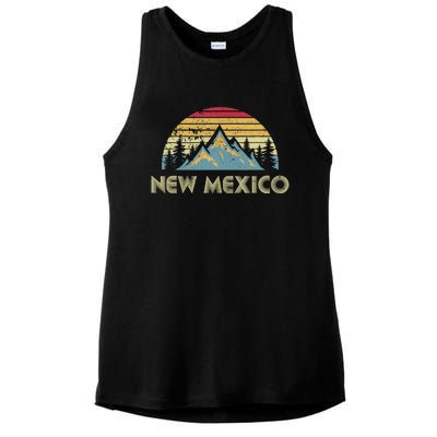 New Mexico Tee Retro Vintage Mountains Nature Hiking Shirt Ladies PosiCharge Tri-Blend Wicking Tank