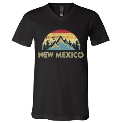 New Mexico Tee Retro Vintage Mountains Nature Hiking Shirt V-Neck T-Shirt