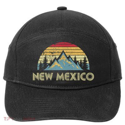 New Mexico Tee Retro Vintage Mountains Nature Hiking Shirt 7-Panel Snapback Hat