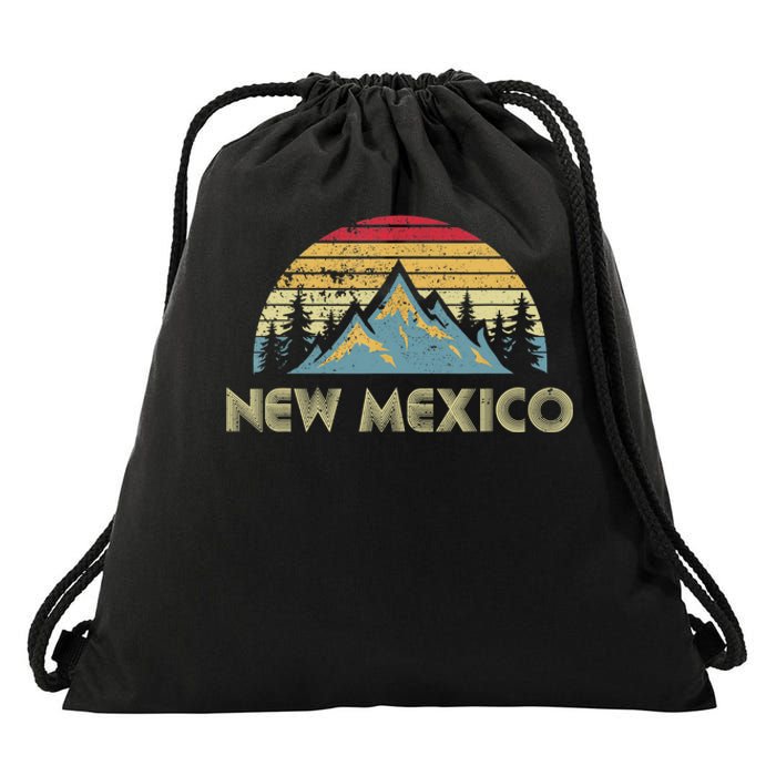 New Mexico Tee Retro Vintage Mountains Nature Hiking Shirt Drawstring Bag