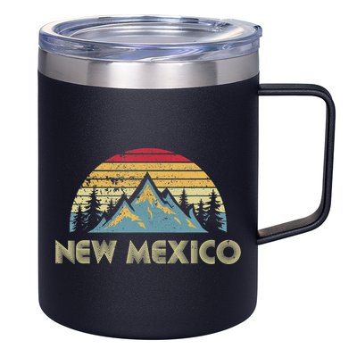 New Mexico Tee Retro Vintage Mountains Nature Hiking Shirt 12oz Stainless Steel Coffee Mug