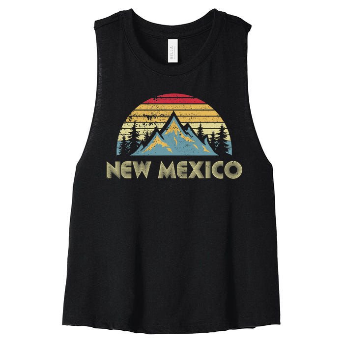 New Mexico Tee Retro Vintage Mountains Nature Hiking Shirt Women's Racerback Cropped Tank