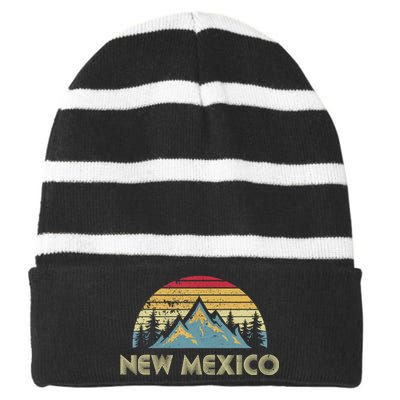 New Mexico Tee Retro Vintage Mountains Nature Hiking Shirt Striped Beanie with Solid Band