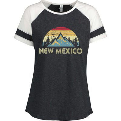 New Mexico Tee Retro Vintage Mountains Nature Hiking Shirt Enza Ladies Jersey Colorblock Tee