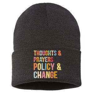 No More Thoughts & Prayers Time For Policy & Change Sustainable Knit Beanie