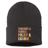 No More Thoughts & Prayers Time For Policy & Change Sustainable Knit Beanie