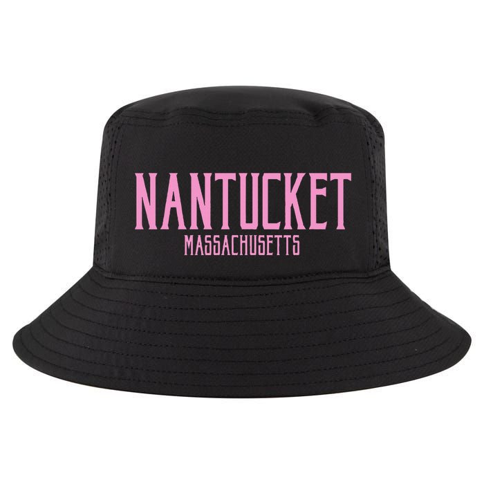 Nantucket Massachusetts Text Print Cool Comfort Performance Bucket Hat