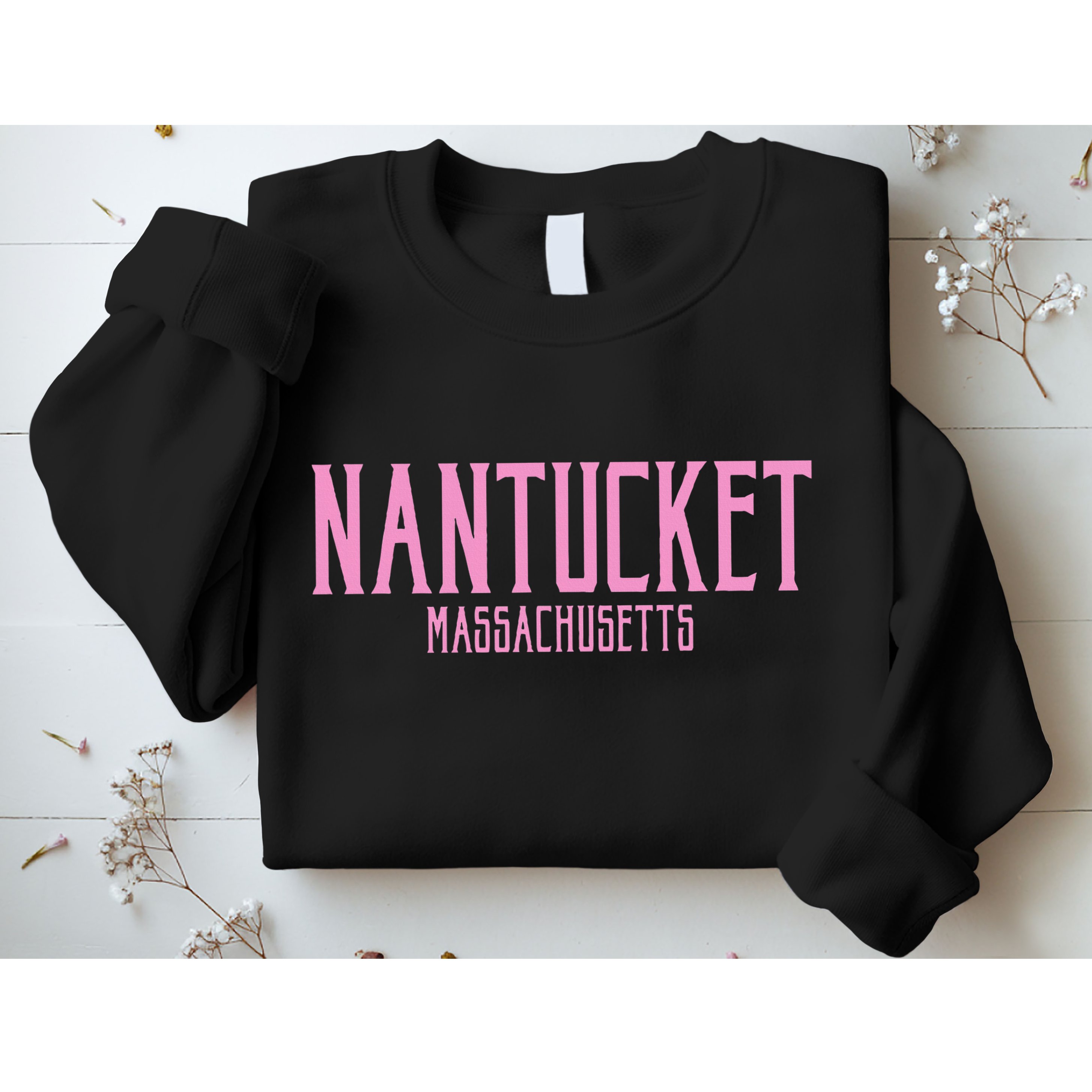 Nantucket Massachusetts Text Print Sweatshirt