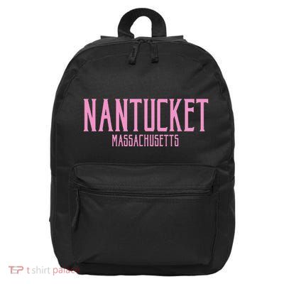 Nantucket Massachusetts Text Print 16 in Basic Backpack