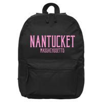 Nantucket Massachusetts Text Print 16 in Basic Backpack