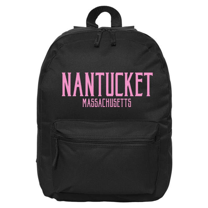 Nantucket Massachusetts Text Print 16 in Basic Backpack