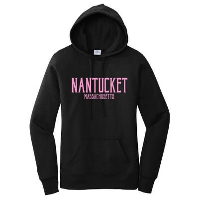 Nantucket Massachusetts Text Print Women's Pullover Hoodie