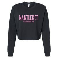 Nantucket Massachusetts Text Print Cropped Pullover Crew