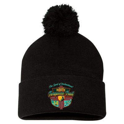 New Mexico Turquoise Trail National Scenic Route 14 Souvenir Pom Pom 12in Knit Beanie