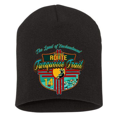New Mexico Turquoise Trail National Scenic Route 14 Souvenir Short Acrylic Beanie