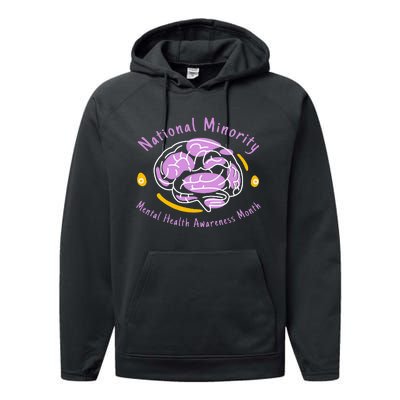 National Minority Tal Health Month For People Of Color Performance Fleece Hoodie