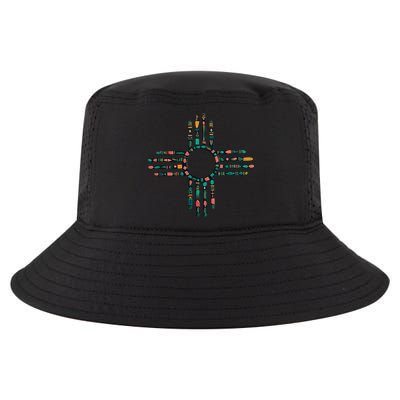 New Mexico Turquoise And Pink Turquoise Zia Symbol Cool Comfort Performance Bucket Hat