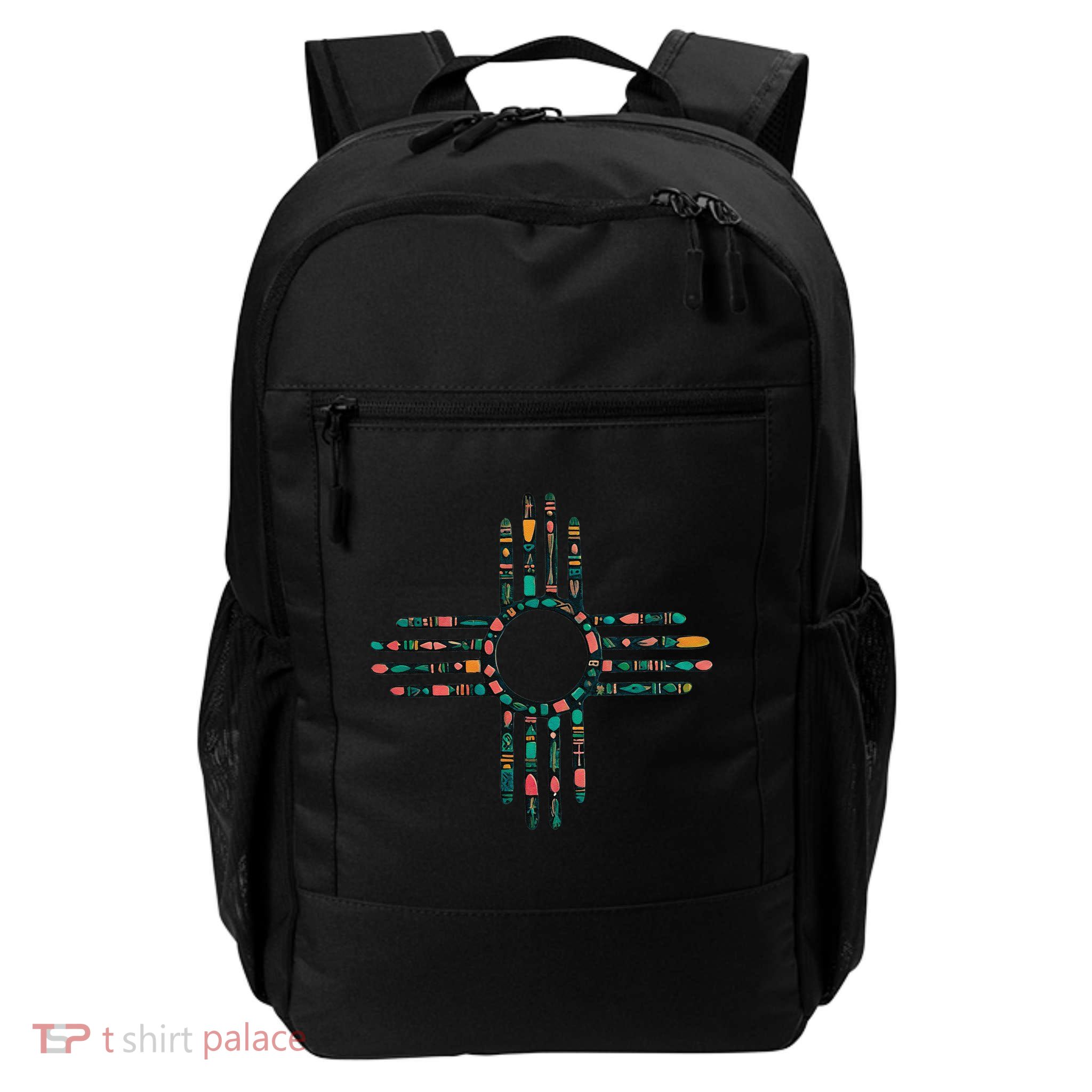 New Mexico Turquoise And Pink Turquoise Zia Symbol Backpack