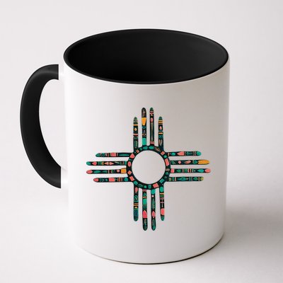 New Mexico Turquoise And Pink Turquoise Zia Symbol Mug