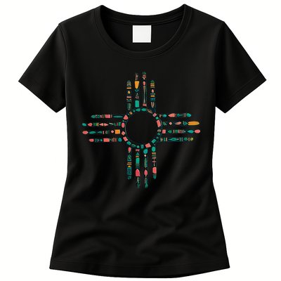 New Mexico Turquoise And Pink Turquoise Zia Symbol Womens T-Shirt