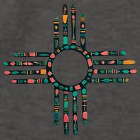 New Mexico Turquoise And Pink Turquoise Zia Symbol Vector Backpack