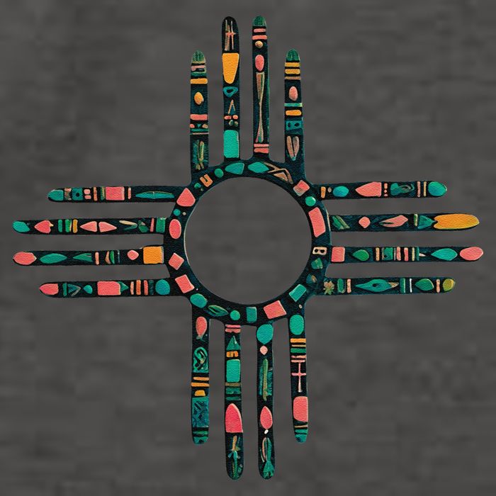 New Mexico Turquoise And Pink Turquoise Zia Symbol Vector Backpack