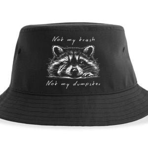 Not My Trash Not My Dumpster Funny Cute Baby Raccoon Sustainable Bucket Hat