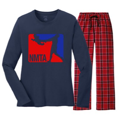 National Midget Tossing Association Funny Women's Long Sleeve Flannel Pajama Set 