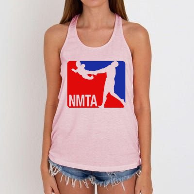 National Midget Tossing Association Funny Women's Knotted Racerback Tank