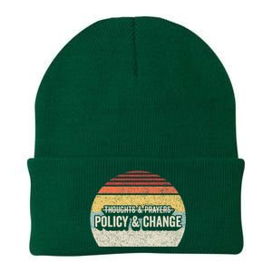 No More Thoughts & Prayers Time For Policy & Change Knit Cap Winter Beanie