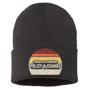 No More Thoughts & Prayers Time For Policy & Change Sustainable Knit Beanie