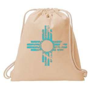 New Mexico T Zia Symbol Distressed Drawstring Bag