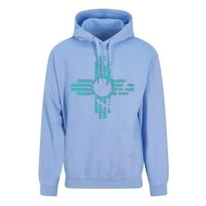 New Mexico T Zia Symbol Distressed Unisex Surf Hoodie