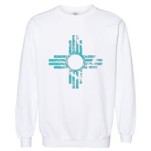 New Mexico T Zia Symbol Distressed Garment-Dyed Sweatshirt