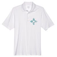 New Mexico T Zia Symbol Distressed Men's Origin Performance Pique Polo