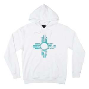 New Mexico T Zia Symbol Distressed Hoodie