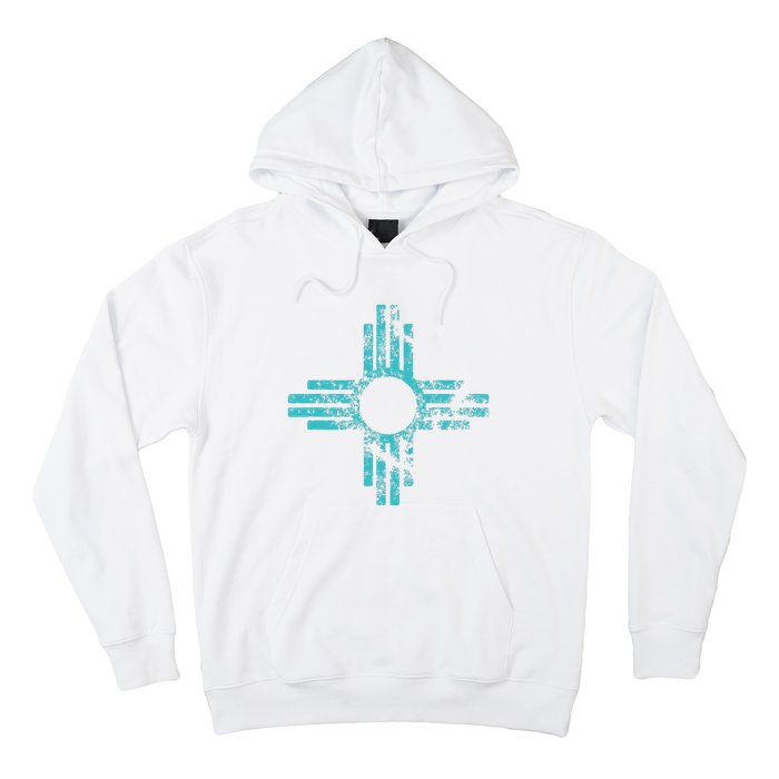 New Mexico T Zia Symbol Distressed Hoodie