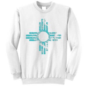 New Mexico T Zia Symbol Distressed Sweatshirt