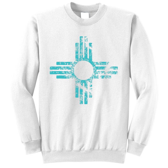 New Mexico T Zia Symbol Distressed Sweatshirt