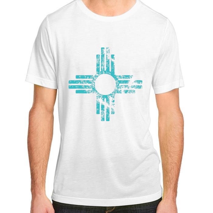 New Mexico T Zia Symbol Distressed Adult ChromaSoft Performance T-Shirt