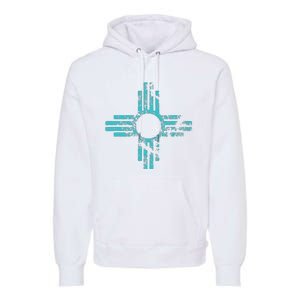 New Mexico T Zia Symbol Distressed Premium Hoodie